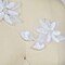 2 Off White Beaded Sequined Iron On Flower Patches Applique for Costumes and Accessories